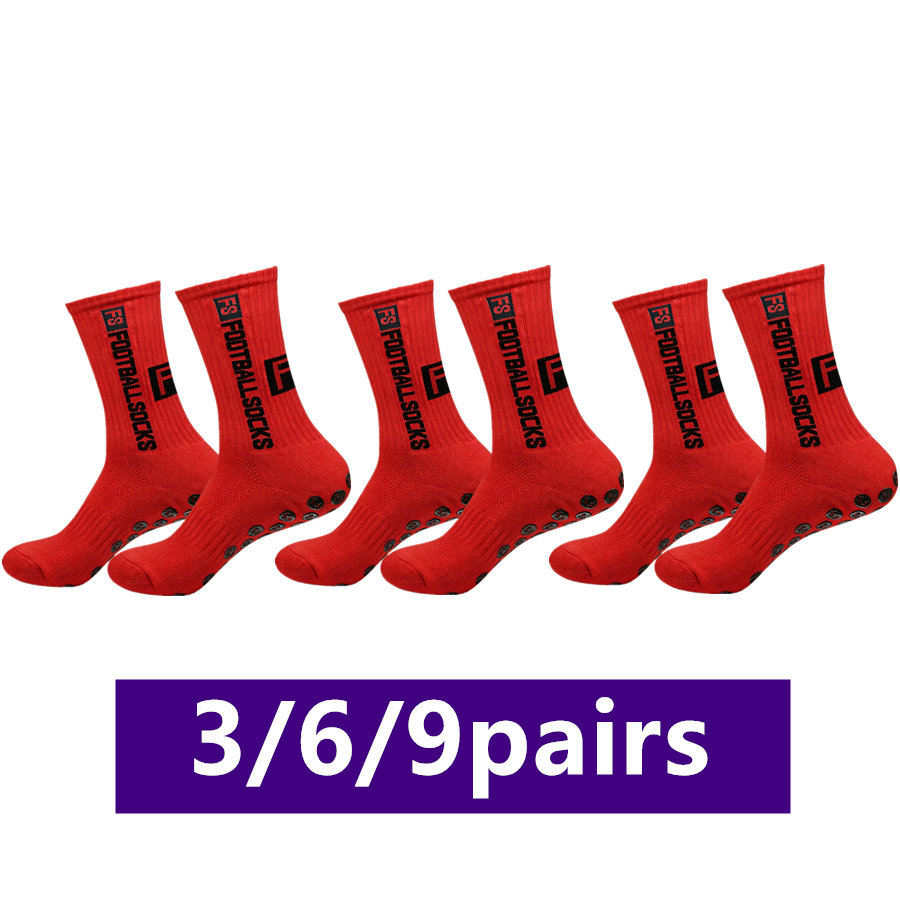 Sports Grip - ถุงเท้ากีฬาแบบไม่ลื่น 3/6/9 คู่ สำหรับผู้ชายและผู้หญิง ระบายอากาศได้ดี ซับแรงกระแทก