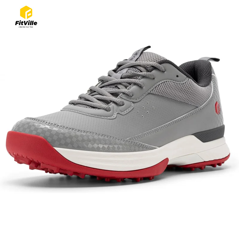 Badminton Shoes - รองเท้ากอล์ฟ FitVille Wide สำหรับผู้ชาย รองเท้ากอล์ฟสำหรับเล่นกลางแจ้ง กันน้ำ