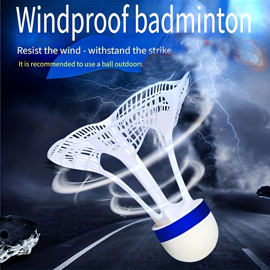 Badminton Materi - 8 ชิ้น, ลูกแบดมินตันทนลม, วัสดุไนลอน, ทนลมและทนทาน, ออกแบบมาเพื่อทนต่อแรงลมและการกระแทก