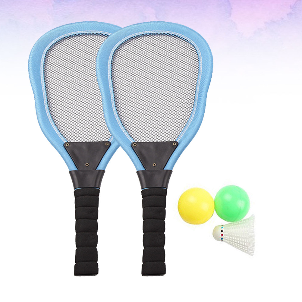 Badminton Grip - ชุดไม้แบดมินตันชายหาด 5 ชิ้น สำหรับเด็ก ไม้ทำจากผ้าคุณภาพดี พร้อมลูกบอลทะเล