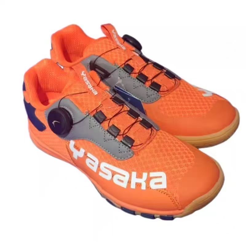 Badminton Shoes Men - 2026 รองเท้าเทเบิลเทนนิสผู้ชายผู้หญิงสีส้มรองเท้าออกแบบสำหรับทุกเพศแบดมินตันการฝึกอบรมคู่รักรองเท้ากีฬาแบบผูกเชือกรวดเร็ว