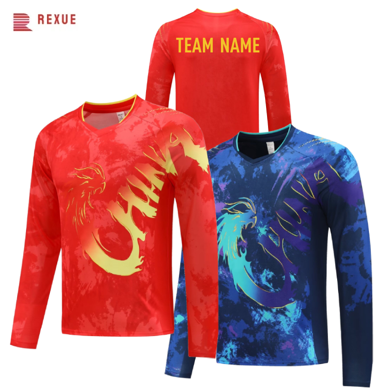 China Dragon แขนยาวตารางเทนนิส - Badminton Jersey บทวิจารณ์และราคา